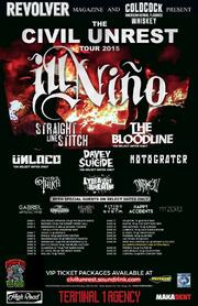 Dates Announced For The Civil Unrest Tour 2015 Featuring Ill Nino