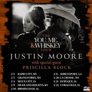 Justin Moore Announces 2023 You, Me, And Whiskey Tour With Priscilla Block