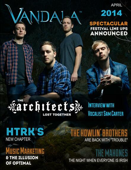 April 2014 Vandala Magazine Featuring - The Architects "Lost Together" Interview With Vocalist Sam Carter