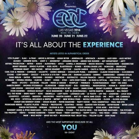 Insomniac Releases Full Artist Lineup For The 18th Annual Electric Daisy Carnival, Las Vegas