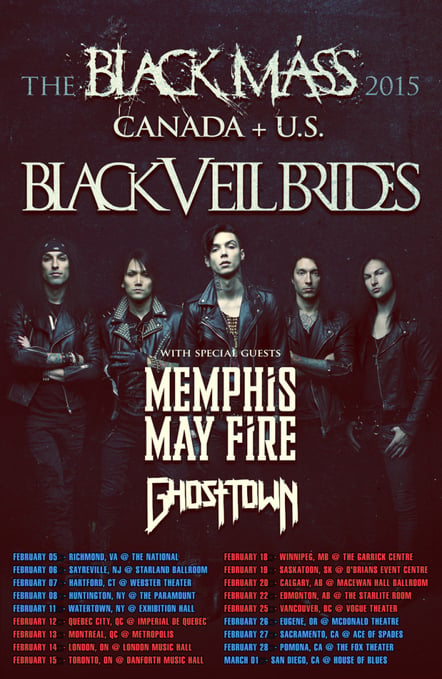 Memphis May Fire Announced As Direct Support On Black Veil Brides' US/Canada 'The Black Mass Tour'