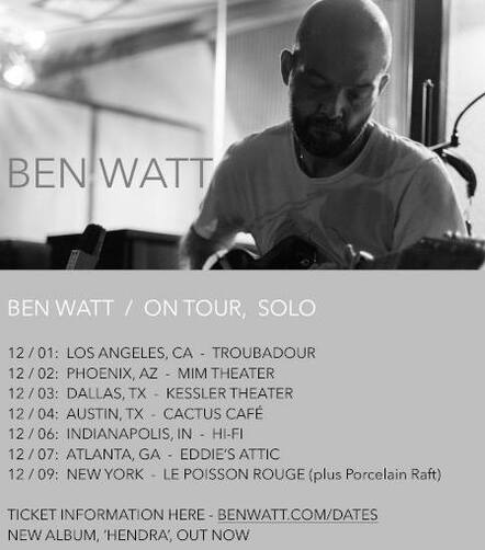 Ben Watt Releases Golden Ratio Remix EP! US Tour Kicks Off December 1st