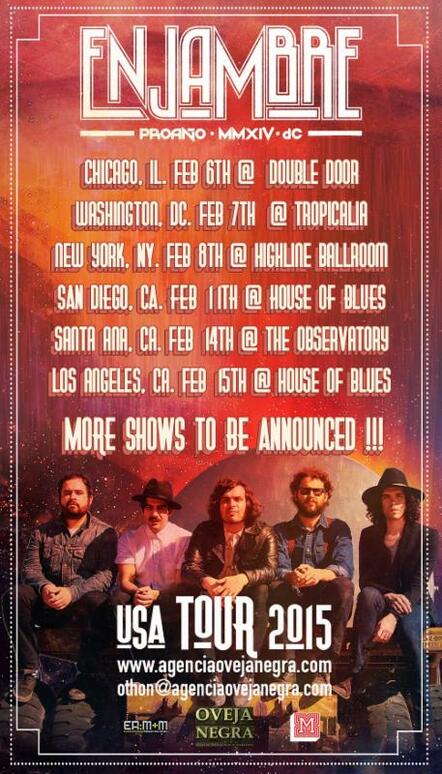 Mexican Rock Group Enjambre Announce Their US Tour To Kick Off February 6th In Chicago, IL.