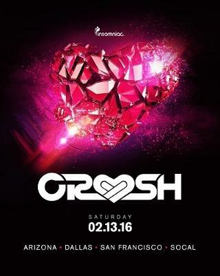 Insomniac Announces Four City Stops And Incredible Lineups For 3rd Annual Crush Valentine Weekend Events Crush Will Expand To Dallas, Phoenix, San Bernardino, And San Francisco Saturday, February 13, 2016