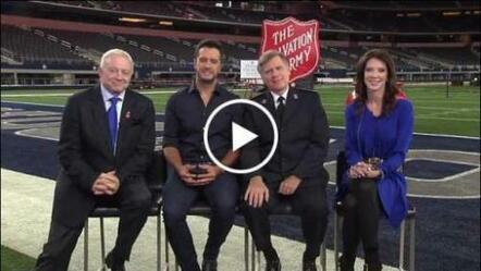 Luke Bryan Kicks Off 125th Annual Salvation Army Red Kettle Campaign During Dallas Cowboys Thanksgiving Day Game