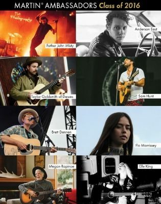 Martin Guitar's Premiere Ambassador Program Expands With Artists Including 2016 Grammy Award Nominees Elle King And Sam Hunt, Anderson East, Father John Misty, Taylor Goldsmith Of Dawes, Flo Morrissey, Brett Dennen, And Megan Rapinoe