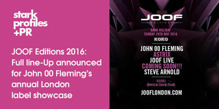 JOOF Editions 2016: Full DJ Line-Up Announced For John 00 Fleming's Annual London Label Showcase