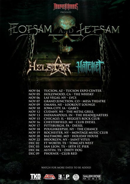 Helstar To Tour USA With Flotsam & Jetsam, Hatchet