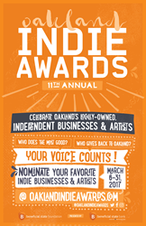 Nominations Now Open For The 11th Annual Oakland Indie Awards - Beneficial State Bank & Foundation Celebrate Oakland's Local Businesses And Independent Artists