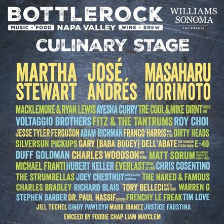 Bottlerock Napa Valley Announces 2017 Williams Sonoma Culinary Stage Lineup