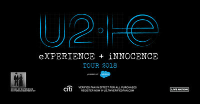 U2 Announce Details Of New Album Songs Of Experience And The Experience + Innocence Tour 2018