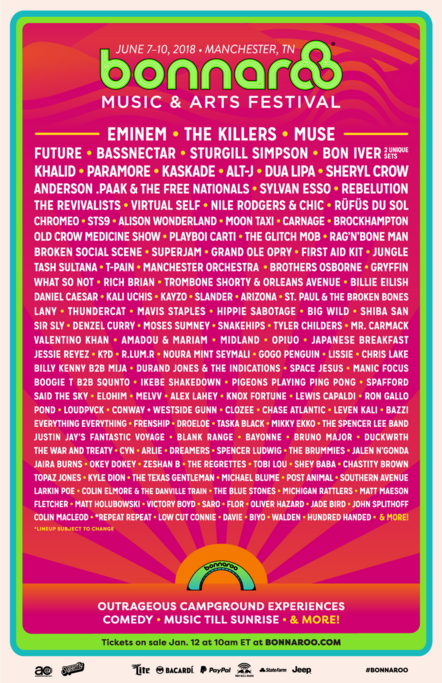 Bonnaroo Lineup 2018: Eminem, The Killers, Sturgill Simpson And More