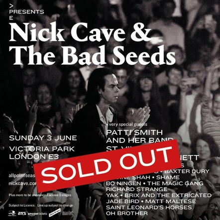 Nick Cave & The Bad Seeds All Points East Presents... Show Sells Out Plus More Acts Added To Bill