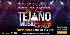 38th Annual Tejano Music Awards & Dance Will Take Place On November 17, 2018