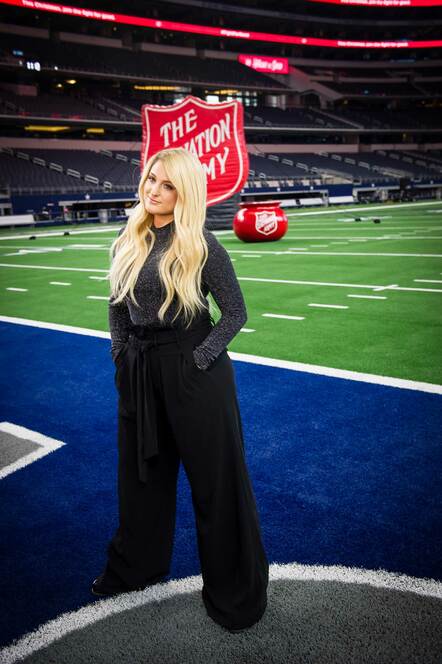 Meghan Trainor Kicks Off 128th Red Kettle Campaign With Live Halftime Performance During Dallas Cowboys Thanksgiving Day Game