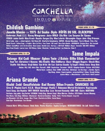 Ariana Grande, Tame Impala And Childish Gambino To Headline Coachella 2019