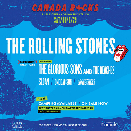 Republic Live Announces Final Lineup For "Canada Rocks With The Rolling Stones" At Burl's Creek Event Grounds On June 29, 2019