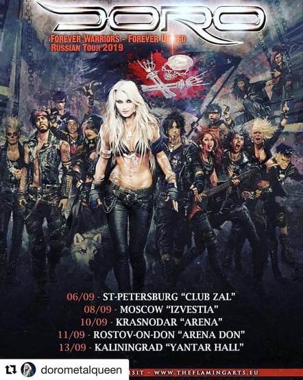 Bill Hudson Join Doro On 'Forever Warriors - Forever United Russian Tour 2019'!