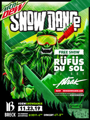 MTN Dew Snow Dance Announces 2019 Concert Headliner Rufus Du Sol (DJ Set) & Support A-Trak In Its Return To Breckenridge Ski Resort On November 23