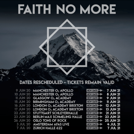 Faith No More Announce Rescheduled European Tour Dates