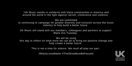 BPI & BRIT Awards Supports #BlackOutTuesday For #BlackLivesMatter