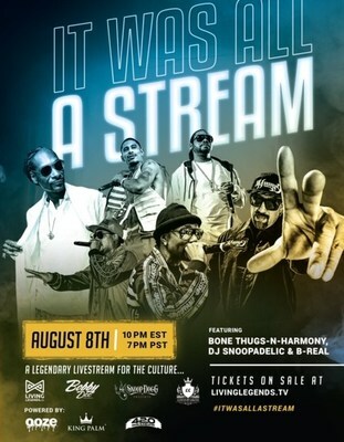 Snoop Dogg, Bone Thugs-Î-Harmony & B-Î¡eal Unite To Spread The Love At Global Benefit Concert "Î™t Was All A Stream"