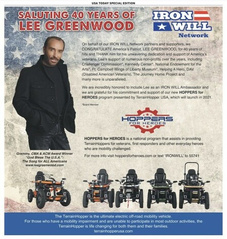 America's Patriot Lee Greenwood Joins Iron Will Network As An Ambassador