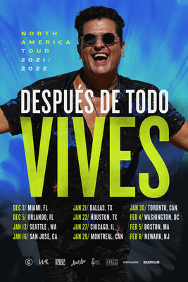 Grammy Award Winning Multiplatinum Musician And Songwriter Carlos Vives, Announces Highly-Anticipated Return To The Stage With His "Despues De Todo… Vives" Tour