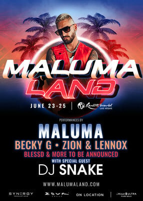 Maluma To Take Over Resorts World Las Vegas For One-Of-A Kind Latin Music Weekend "Maluma Land" On June 23-25