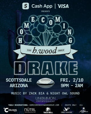 Cash App & Visa Present h.wood Homecoming Annual Pop-Up Experience In Scottsdale With Drake