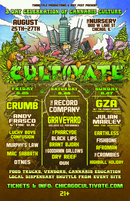 Chicago Cultivate Fest Celebrates Cannabis Culture Aug 25-27 With Huge Lineup