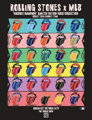 The Rolling Stones And Major League Baseball Team Up To Release Limited Edition Run Of Exclusive Team Versions Of Hackney Diamonds