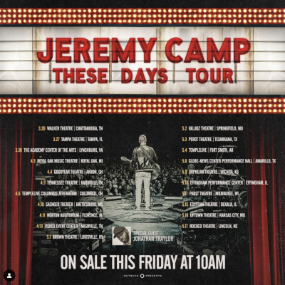 Jeremy Camp Announces 21-Date "These Days" Tour