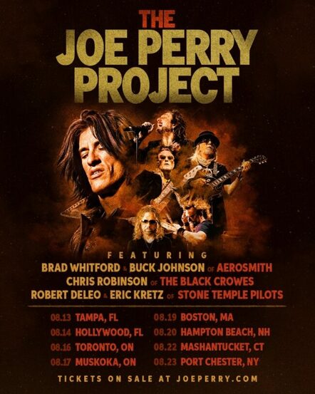 Joe Perry Returns To Road With The Joe Perry Project Shows; Perry's Band To Include Brad Whitford, Chris Robinson, Buck Johnson, Robert Deleo & Eric Kretz