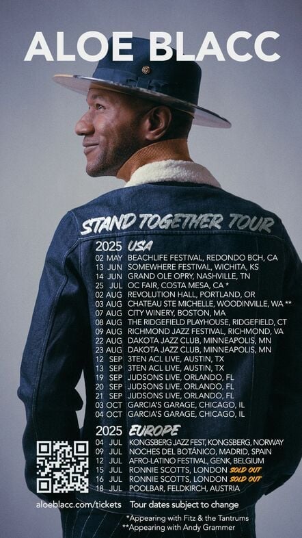 Aloe Blacc Officially Announced 2025 Stand Together Tour