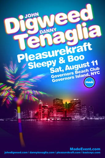 John Digweed + Danny Tenaglia this Sat at Gov Island, afterparty at (Le) Poisson Rouge plus Electric Zoo and EZ Official Afterparties