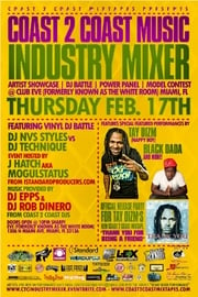 Coast 2 Coasts February Miami Industry Mixer, Dj Battle, Showcase And Tay Dizm Release Party