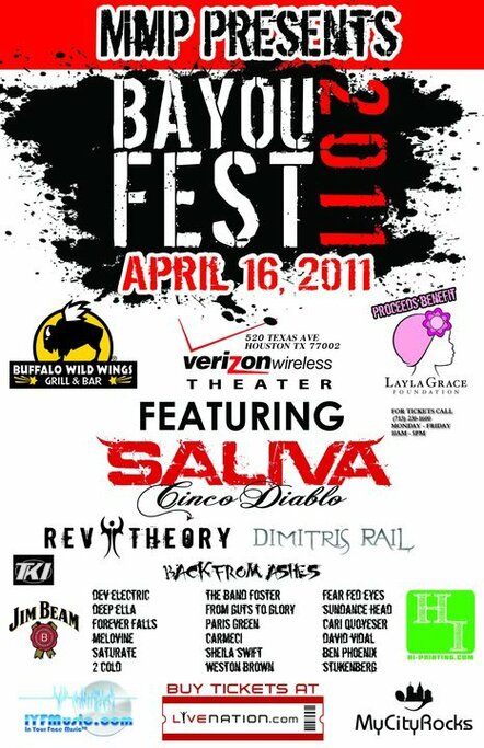 Bayou Fest Houston 2011 Official Lineup Features Over Twenty Bands Headed By Saliva, Rev Theory