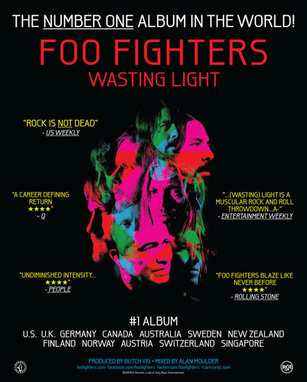 Foo Fighters: Wasting Light Debuts At No 1 In 12 Countries!