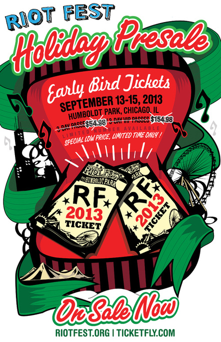 Riot Fest Announces 2013 Dates, Early Bird Holiday Ticket Sales - While Supplies Last - On Sale Now