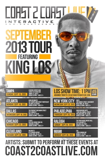 Coast 2 Coast LIVE Announces September 2013 Tour With King LOS