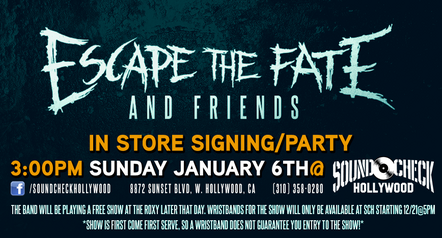 Escape The Fate To Play Free Show On January 6, 2013 At The Roxy; New Album Coming Spring 2013!