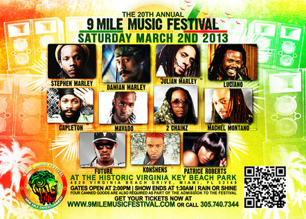 Nine Mile Entertainment Set To Bring The Biggest Names In Hip Hop & Reggae Music To Miami, Featuring The Marley Brothers, 2Chainz, Mavado, Future, Capleton & More