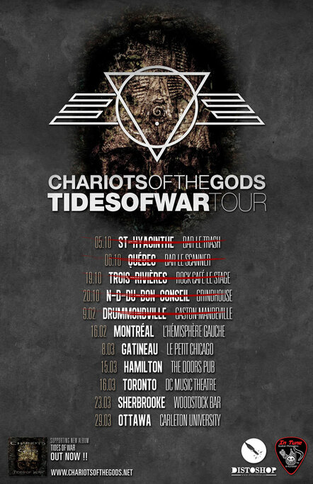 Melodic Death Thrashers Chariots Of The Gods Announce Tour Dates + New Video 'Tides Of War'