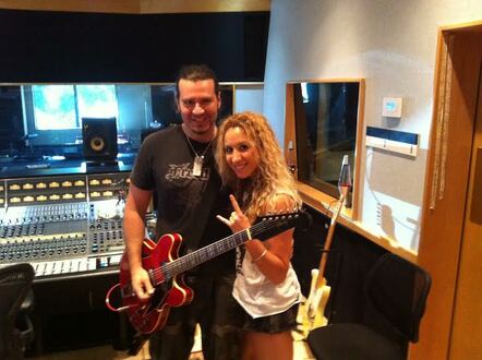 Greek American Rock/Pop Artist Electra In The Studio With Phil X