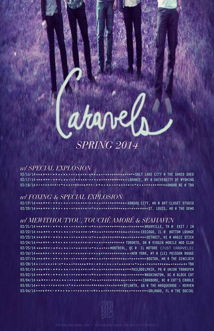 Caravels Spring Tour Dates Announced (Dates With Special Explosion, Foxing, MeWithoutYou, Touche Amore, SeaHaven)