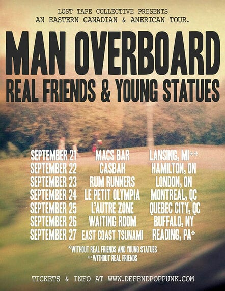Man Overboard Announce Headline Eastern Canadian And US Fall Tour Dates (9/21-9/27) With Support From Real Friends And Young Statues
